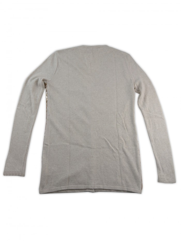 Blugirl Cardigan Woman Paillettes Gold Beige