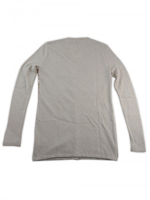Blugirl Cardigan Woman Paillettes Gold Beige
