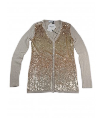 Blugirl Cardigan Donna Paillettes Gold Beige