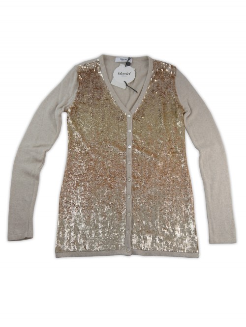 Blugirl Cardigan Woman Paillettes Gold Beige Blugirl Cardigan Woman Paillettes Gold Beige