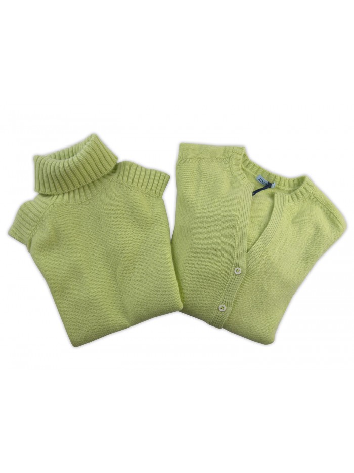 Malo Tween Set Woman Solid Color Green Malo Tween Set Woman Solid Color Green