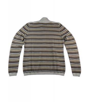 Malo Women's Beige / White / Brown Striped Zip Cardigan 2