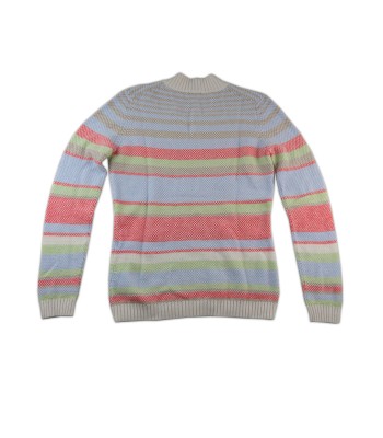 Malo Maglia Donna Collo a V Bande Multicolor Arancio 2