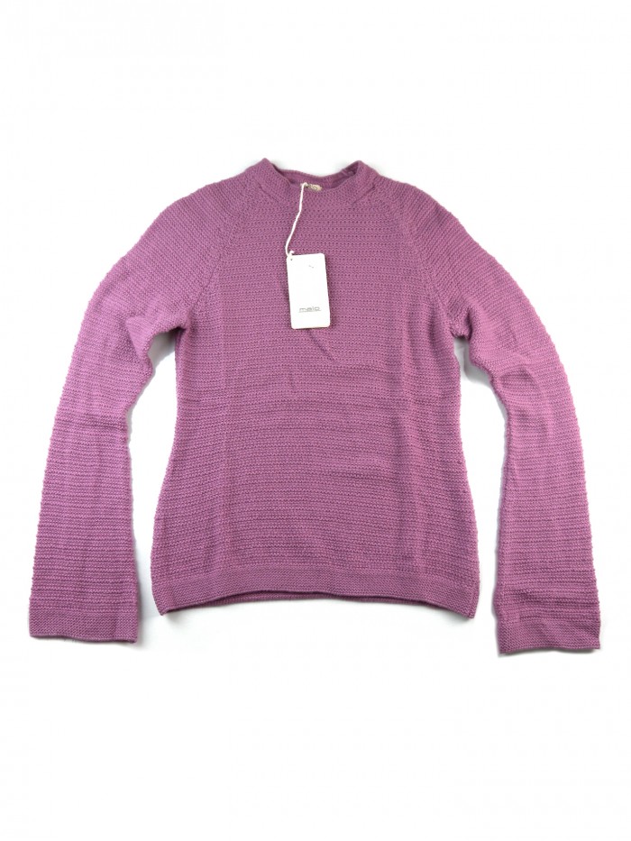 Malo Sweater Woman Cratere Plain Powder Malo Sweater Woman Cratere Plain Powder