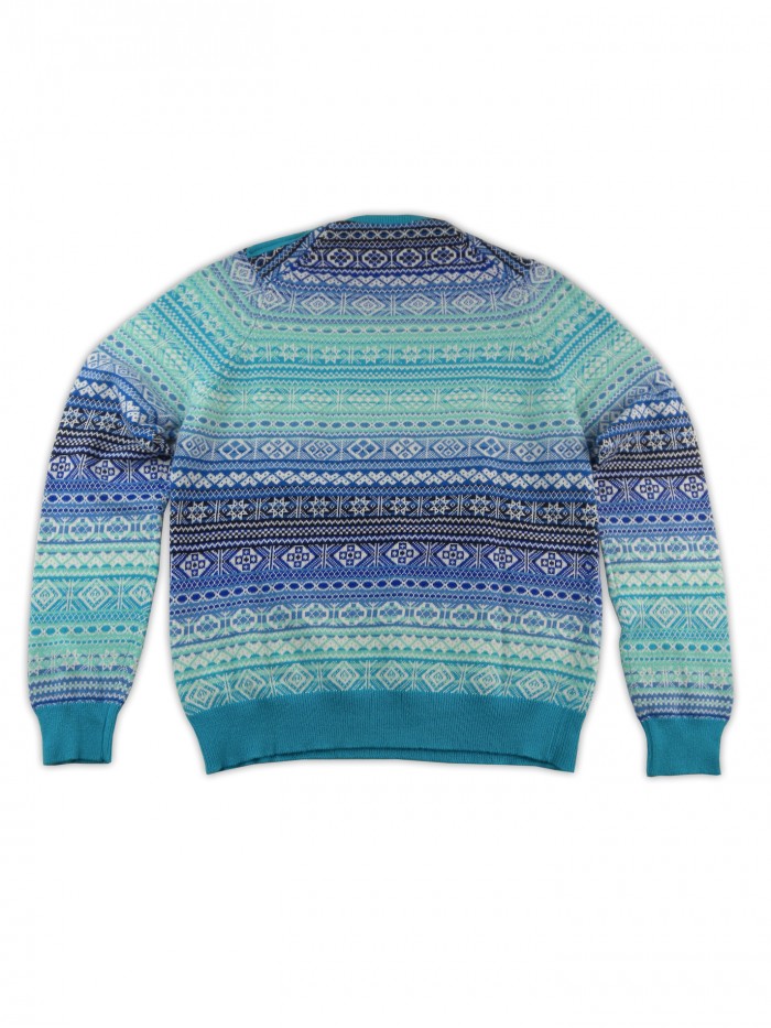 Ballantyne Sweater Woman Jacquard Multicolor Turquoise