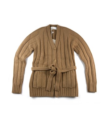 Agnona Women's Vertical Ribbed Cardigan Camel