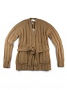 Agnona Women's Vertical Ribbed Cardigan Camel