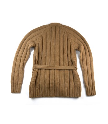 Agnona Cardigan Donna Coste Verticali Cammello 2