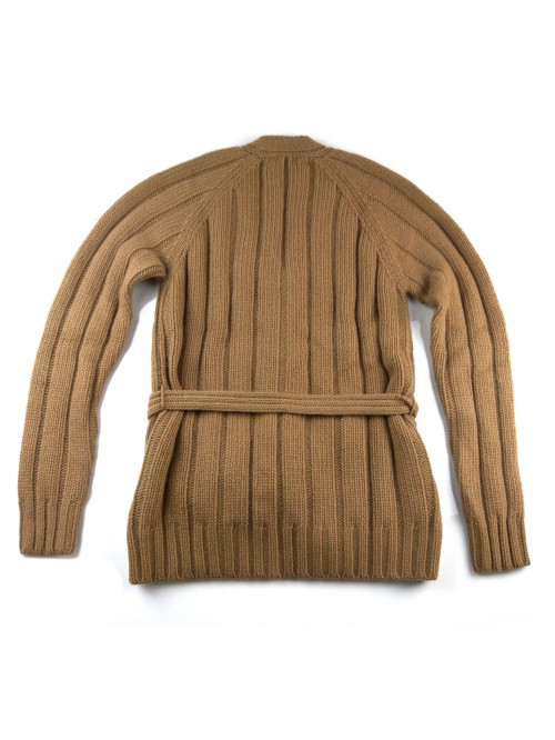 Agnona Women's Vertical Ribbed Cardigan Camel