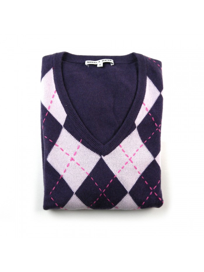 Daniel & Mayer Maglia Donna Collo a V Losanghe Rosa/Viola