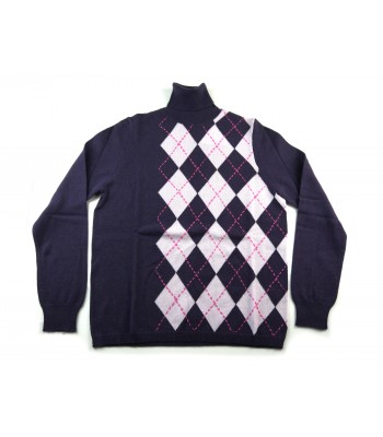 Daniel & Mayer Maglia Donna Dolcevita Losanghe Rosa/Viola 2