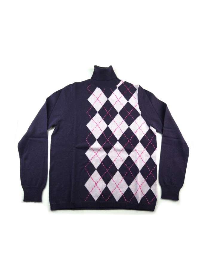 Daniel & Mayer Maglia Donna Dolcevita Losanghe Rosa/Viola