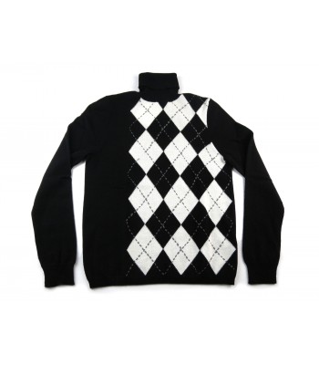 Daniel & Mayer Maglia Donna Dolcevita Losanghe Bianco/Nero 2