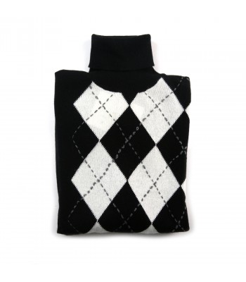 Daniel & Mayer Women's Turtleneck Sweater Lozenges White / Black