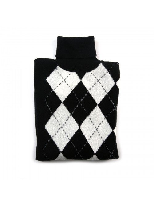 Daniel & Mayer Maglia Donna Dolcevita Losanghe Bianco/Nero Daniel & Mayer Maglia Donna Dolcevita Losanghe Bianco/Nero