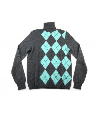 Daniel & Mayer Maglia Donna Dolcevita Losanghe Grigio/Acqua 2