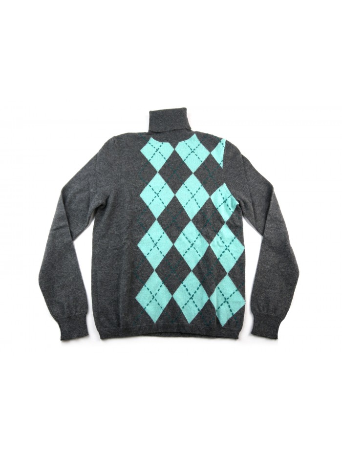 Daniel & Mayer Maglia Donna Dolcevita Losanghe Grigio/Acqua