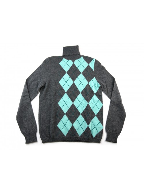 Daniel & Mayer Maglia Donna Dolcevita Losanghe Grigio/Acqua