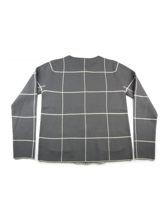 Daniel & Mayer Cardigan Donna a Quadri Tortora/Beige