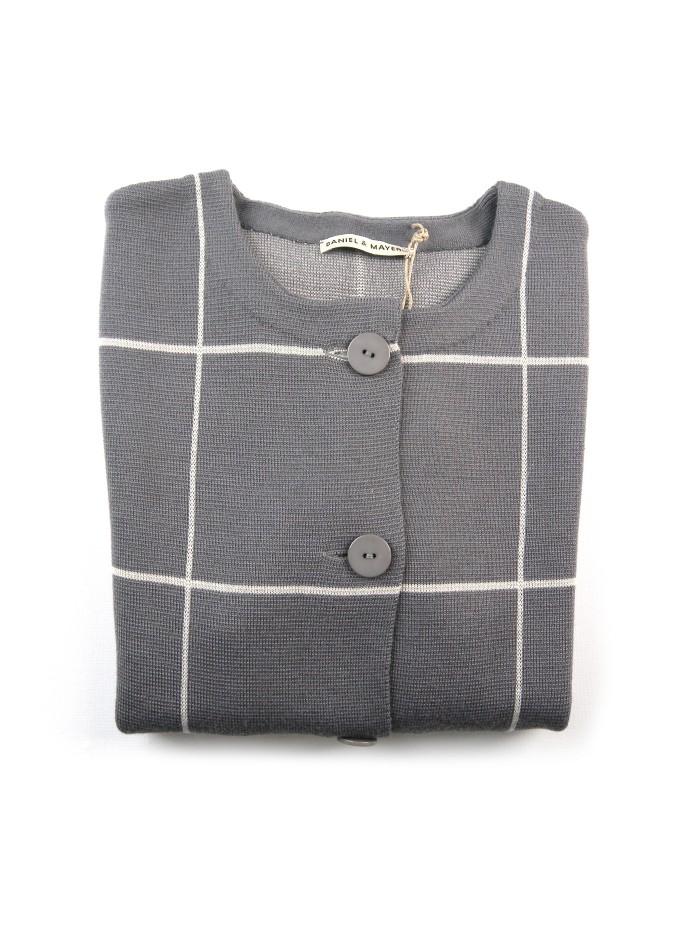 Daniel & Mayer Cardigan Donna a Quadri Tortora/Beige Daniel & Mayer Cardigan Donna a Quadri Tortora/Beige