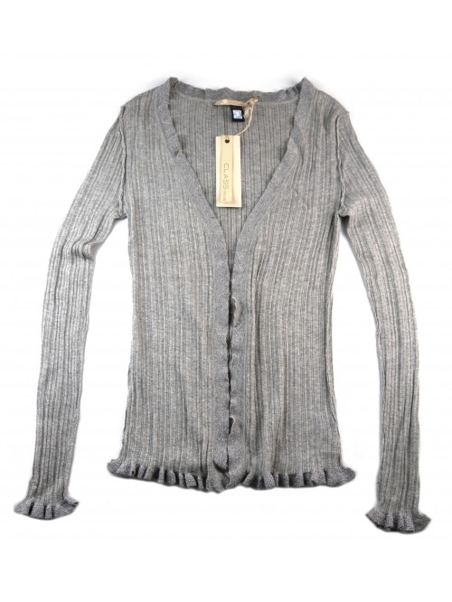 Roberto Cavalli Cardigan Donna Aperto Lurex Perla