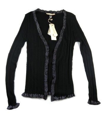 Roberto Cavalli Women's Black Lurex Open Cardigan