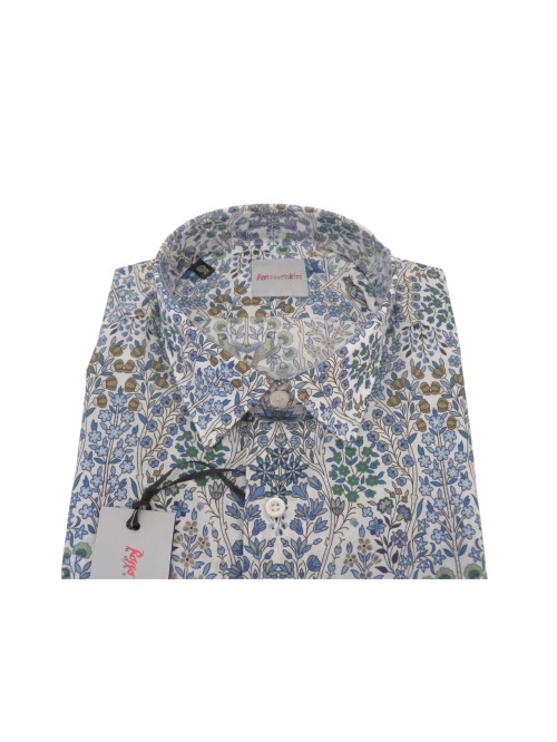 Rosso Malaspino Man Shirt Art. 2766 COL 11 Slim Multicolor Fantasy