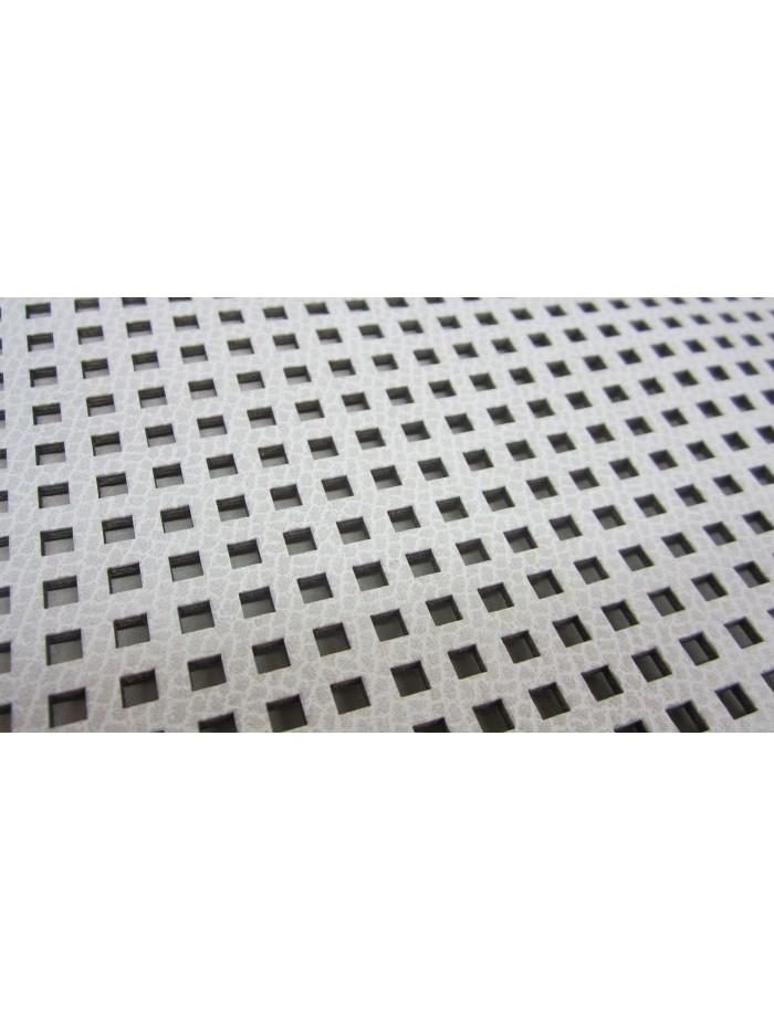 Rigid woman bag with perforated squares, double handle.