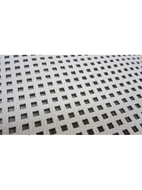 Rigid woman bag with perforated squares, double handle.