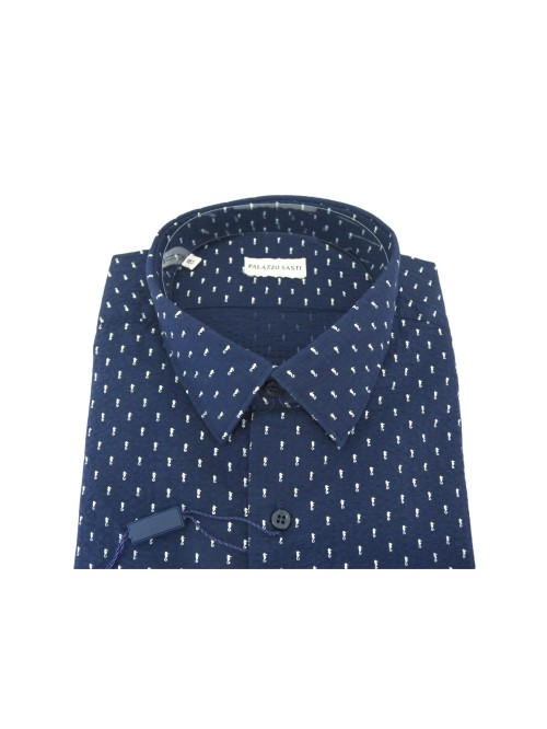 Palazzo Santi Camicia Uomo Art. 6355 COL 31 Slim Microfantasia