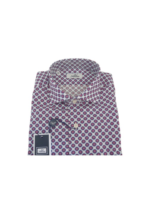 Men's Shirt Art. 2754 COL 22 New Tailor Microfantasy, long sleeve new dress fit, fitted at back.