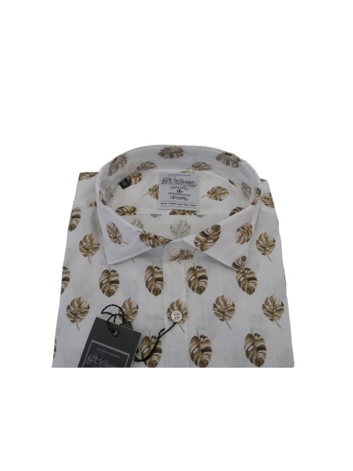 G.V. Conte Camicia Uomo Art. GV16 COL 02 Slim Foglie