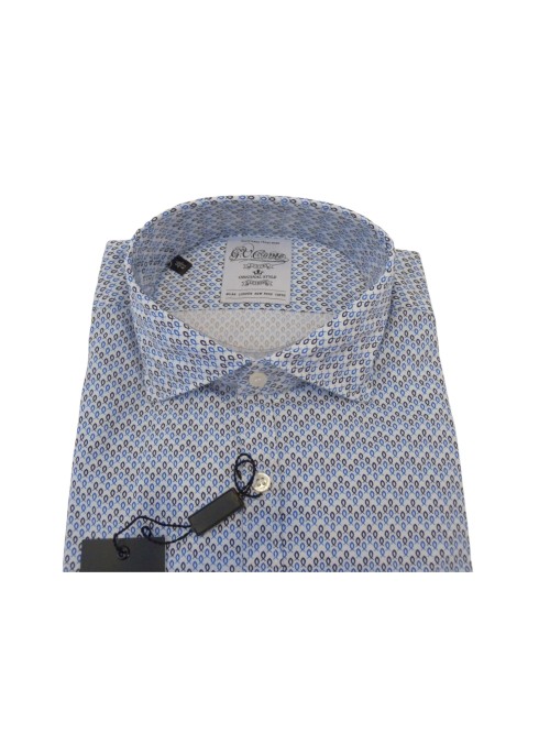 G.V. Conte Camicia Uomo Art. GV09 COL 02 Slim Microfantasia
