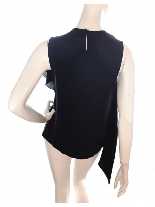 Elisabetta Franchi Women's Sweater Black Asymmetrical Top