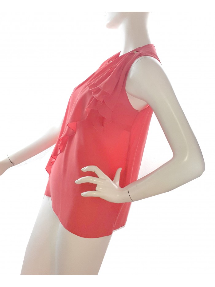 Elisabetta Franchi Maglia Donna Top Asimmetrica Corallo