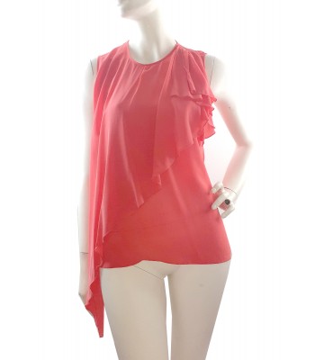 Elisabetta Franchi Sweater Woman Coral Asymmetrical Top