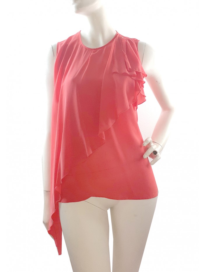 Elisabetta Franchi Sweater Woman Coral Asymmetrical Top