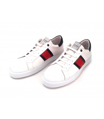 Exton Scarpa Uomo Art. 2109 Nappa Bianco/Rosso