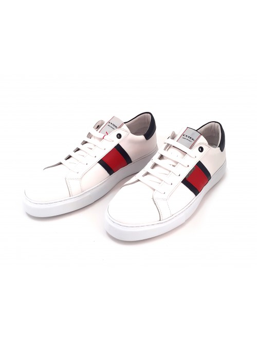 Exton Scarpa Uomo Art. 2109 Nappa Bianco/Rosso Exton Scarpa Uomo Art. 2109 Nappa Bianco/Rosso