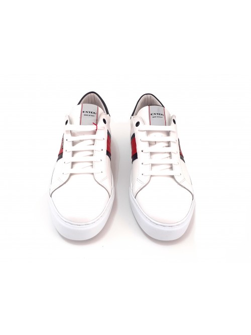 Exton Men's Shoe Art. 2109 Nappa White / Red