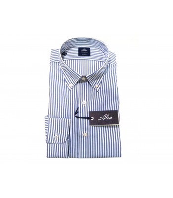 Luigi Borrelli Camicia uomo Mod. Oxford Slim Righe Viola