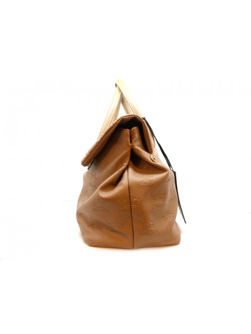 Semi rigid women bag with embossed logos