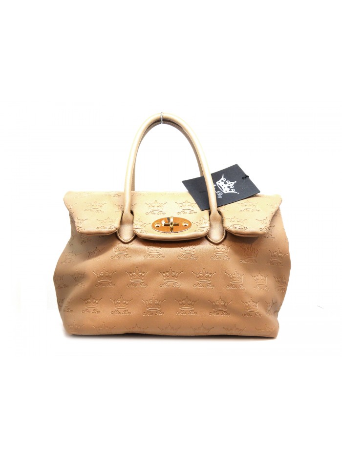 Borsa Donna semi rigida con loghi in rilievo Borsa Donna semi rigida con loghi in rilievo