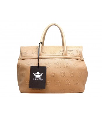 Semi rigid women bag with embossed logos 2