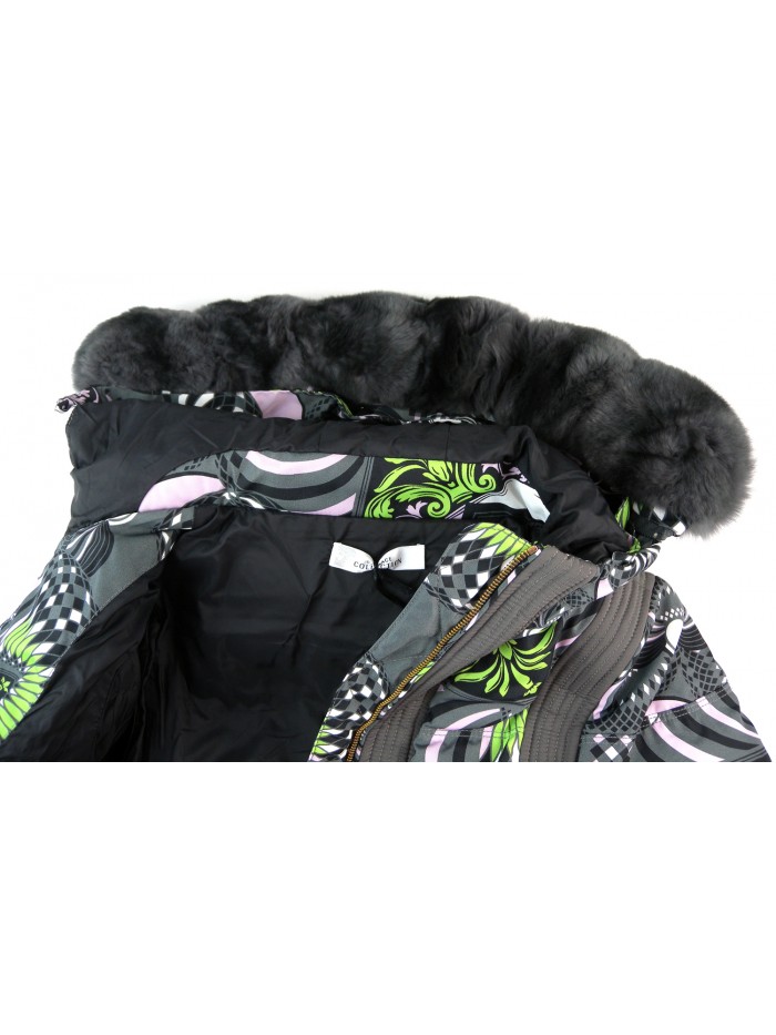 VersaceDown Jacket Woman Mod. G31346 Graphite Print Fantasy