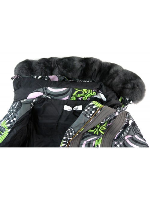 VersaceDown Jacket Woman Mod. G31346 Graphite Print Fantasy