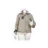 Giacca Donna corta con 2 tasche e finiture maniche con fasce in pelle.