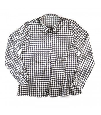 Daniel & Mayer Camicia Donna Mod. Pied de Poule Nero