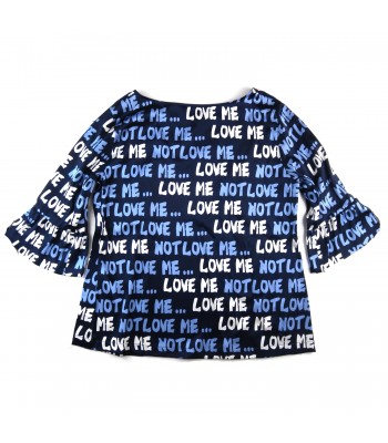 Daniel & Mayer Women's Blouse Mod. Lettering Blue 2