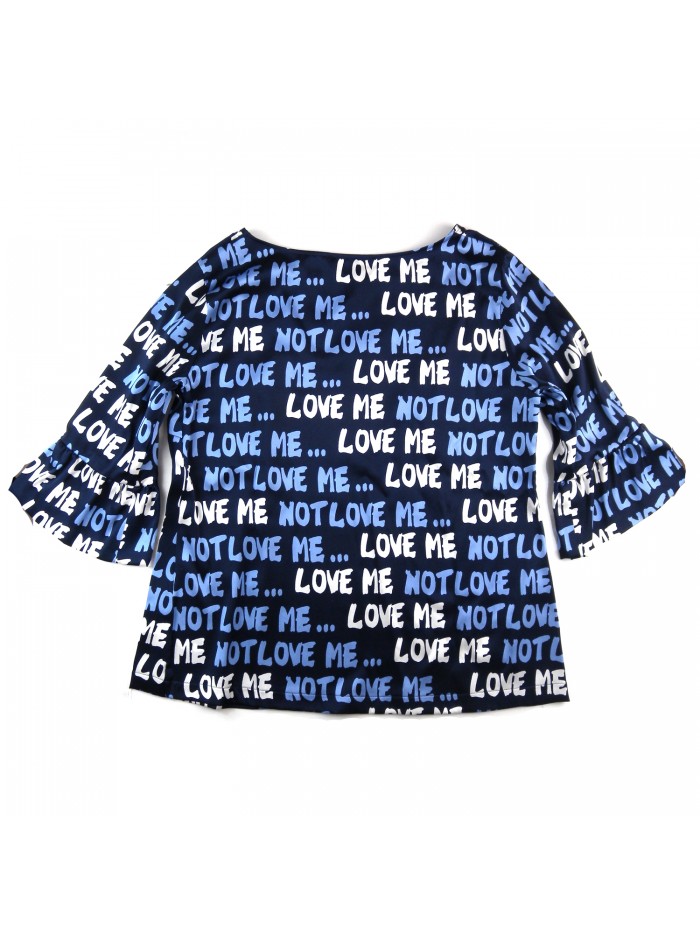 Daniel & Mayer Blusa Donna Mod. Lettering Blu